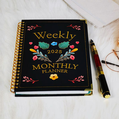 دفتر یادداشت جلد سخت با طرح مارپیچ هنری با رنگ سفارشی و دوام بالا