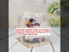 جعبه های بسته بندی کیک قابل تنظیم با چاپ آفست / صفحه نمایش و نیاز به طراحی EPS AI یا PSD