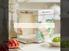 جعبه های بسته بندی کیک سفارشی ساخته شده ماتی لمینیشن و چاپ آفست برای پذیرش سفارش سفارشی