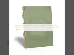 سناریوی استفاده آکادمیک دفتر یادداشت جلد سخت مارپیچ با طرح کاغذ نقطه ای و گزینه شخصی سازی جلد هنری سفارشی