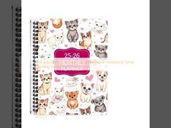 دفترچه یادداشت صحافی شده با جلد سخت و فنری، طرح قدیمی، 5.8 در 8.3 اینچ، صحافی فنری، جلد سخت، سبک قدیمی