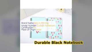 یادداشت های طراحی با جلد سخت بادوام نوت بوک مارپیچ سیاه